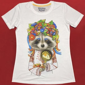 Прикольные футболки: Єнотик дівчина у віночку